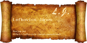 Lefkovics János névjegykártya